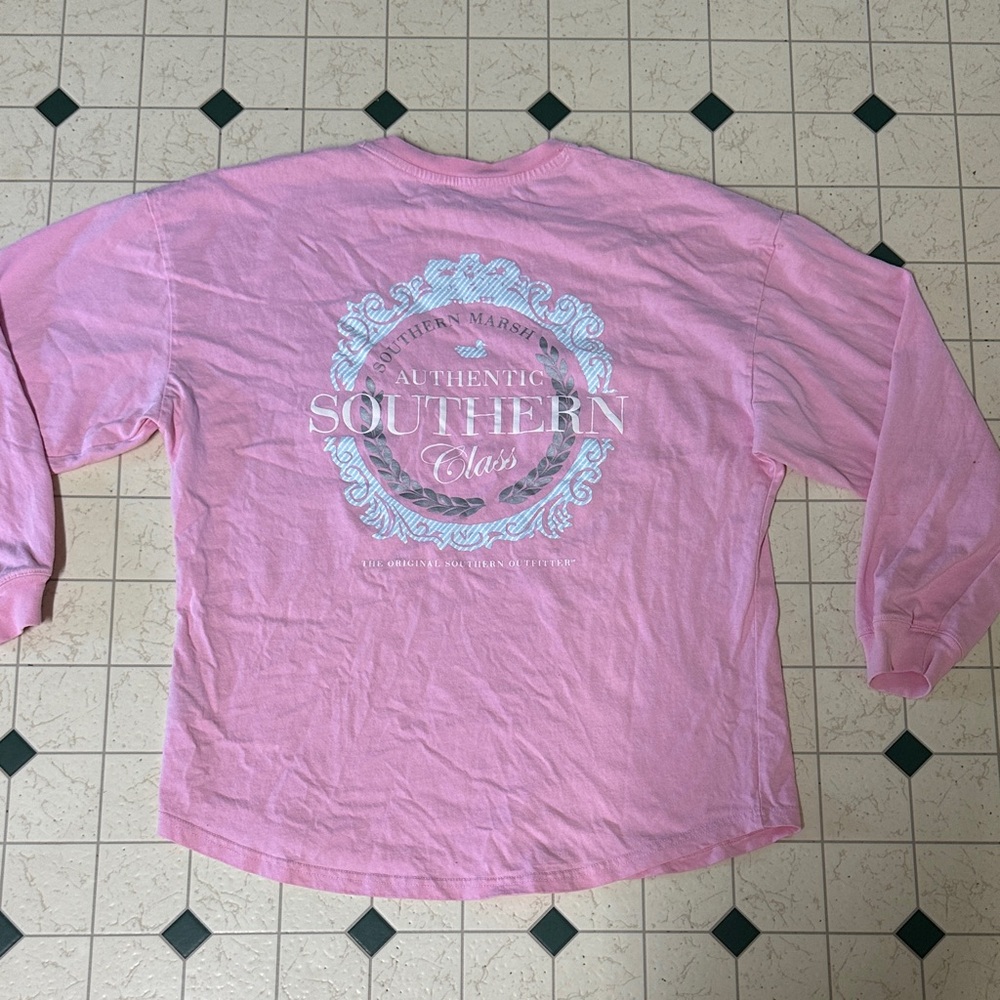 Southern Marsh Pink and Green Authentic Tee